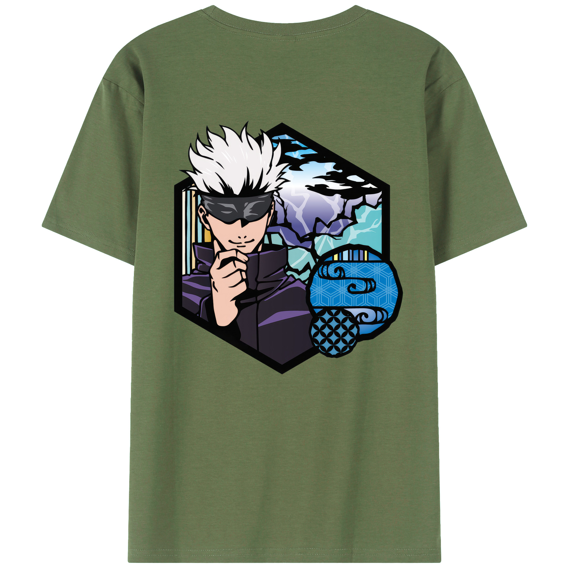 （画像用） 呪術廻戦 Jujutsu Kaisen 綿100％ メンズ半袖Tシャツ（バックプリント） 通気性